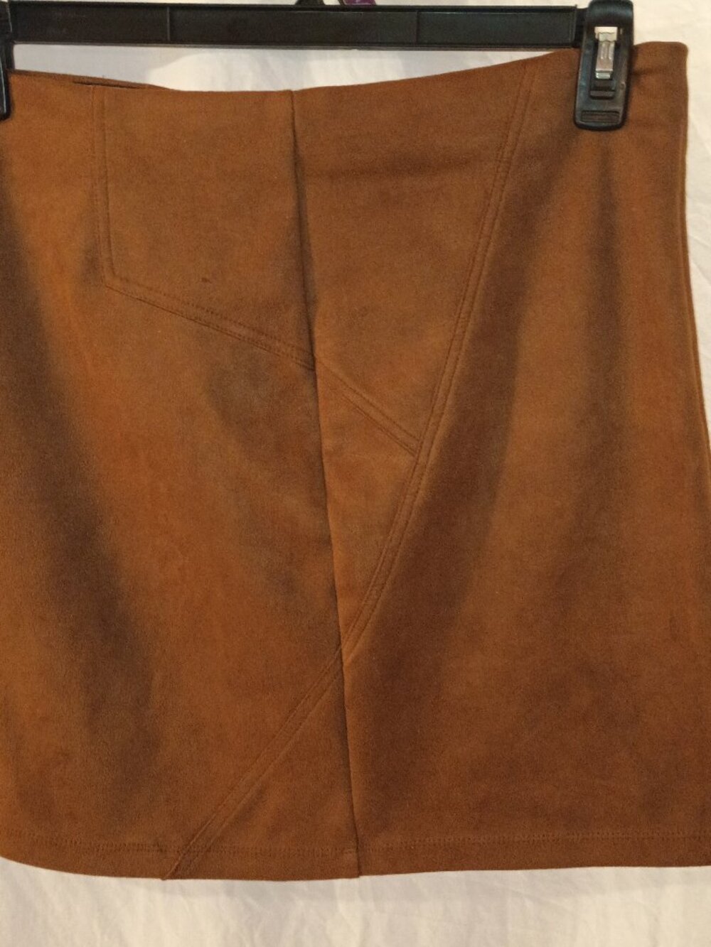 "HAVE Los Angeles," Brown Faux Suede Mini Skirt Women's Large